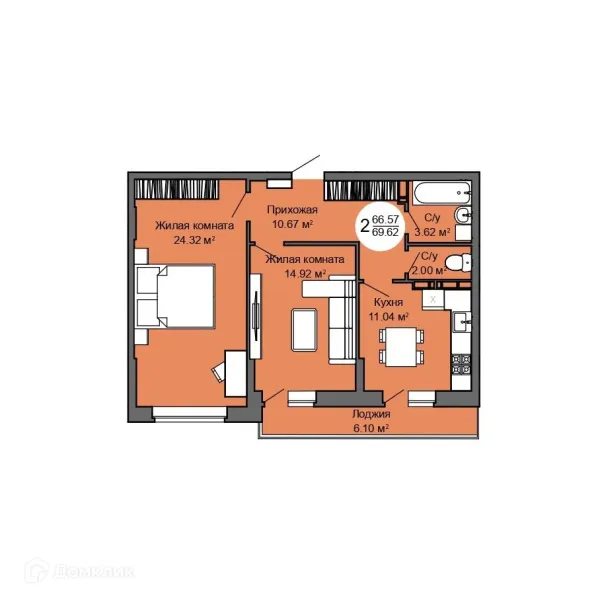 Квартира в ЖК Дом по ул. Межквартальная