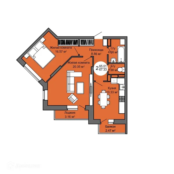 Квартира в ЖК Дом по ул. Межквартальная