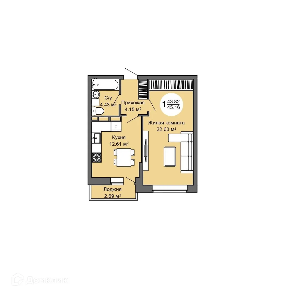 Фото квартиры в ЖК Дом по ул. Межквартальная