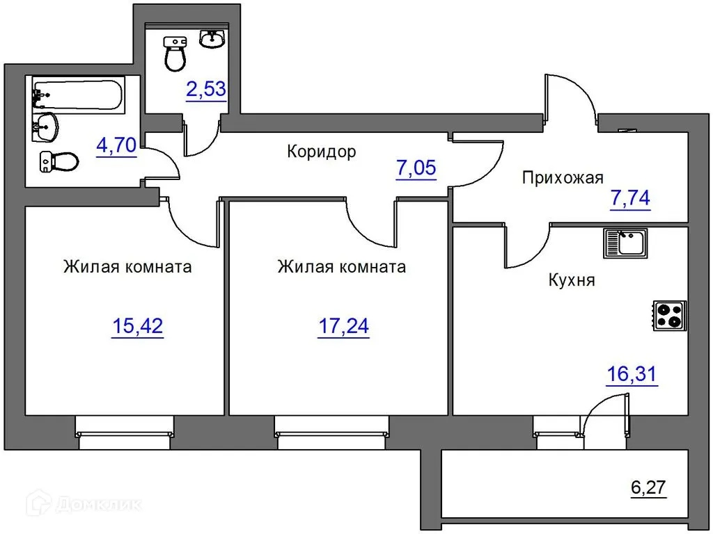 Фото квартиры в ЖК Дом по ул. Карачевская
