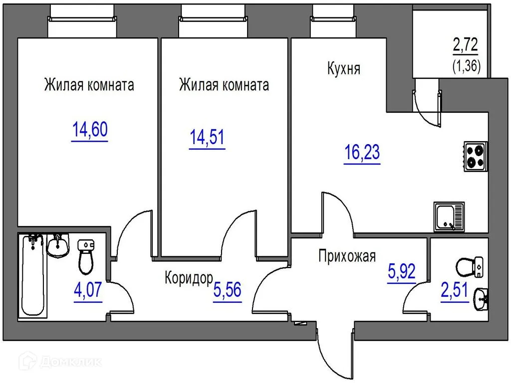 Фото квартиры в ЖК Дом по ул. Карачевская