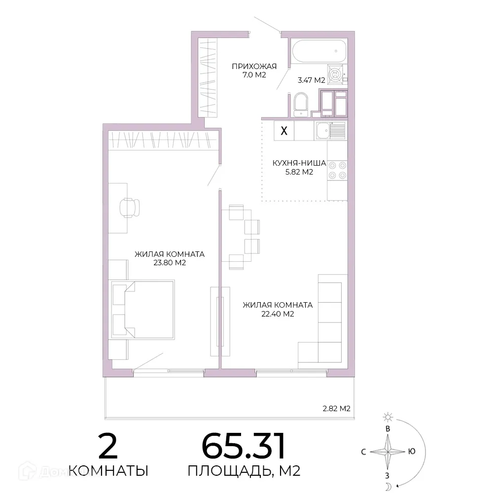 Фото квартиры в ЖК Лугометрия
