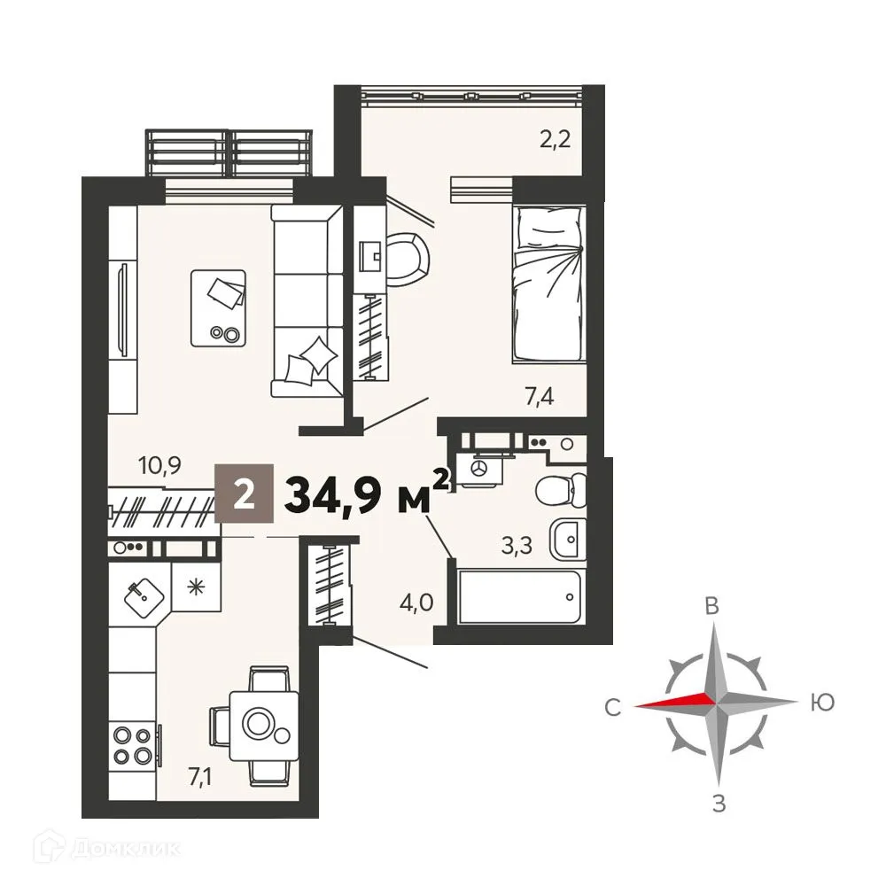 Фото квартиры в ЖК "Новелла"