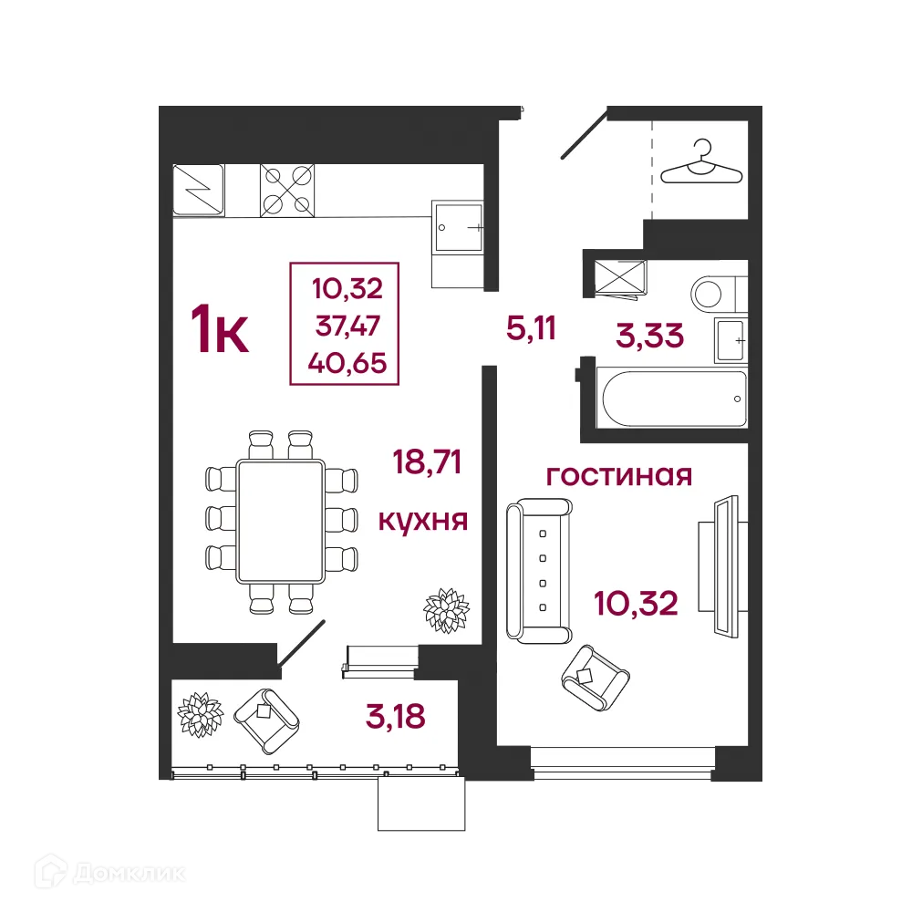 Фото квартиры в ЖК Микрорайон "Новобережье"