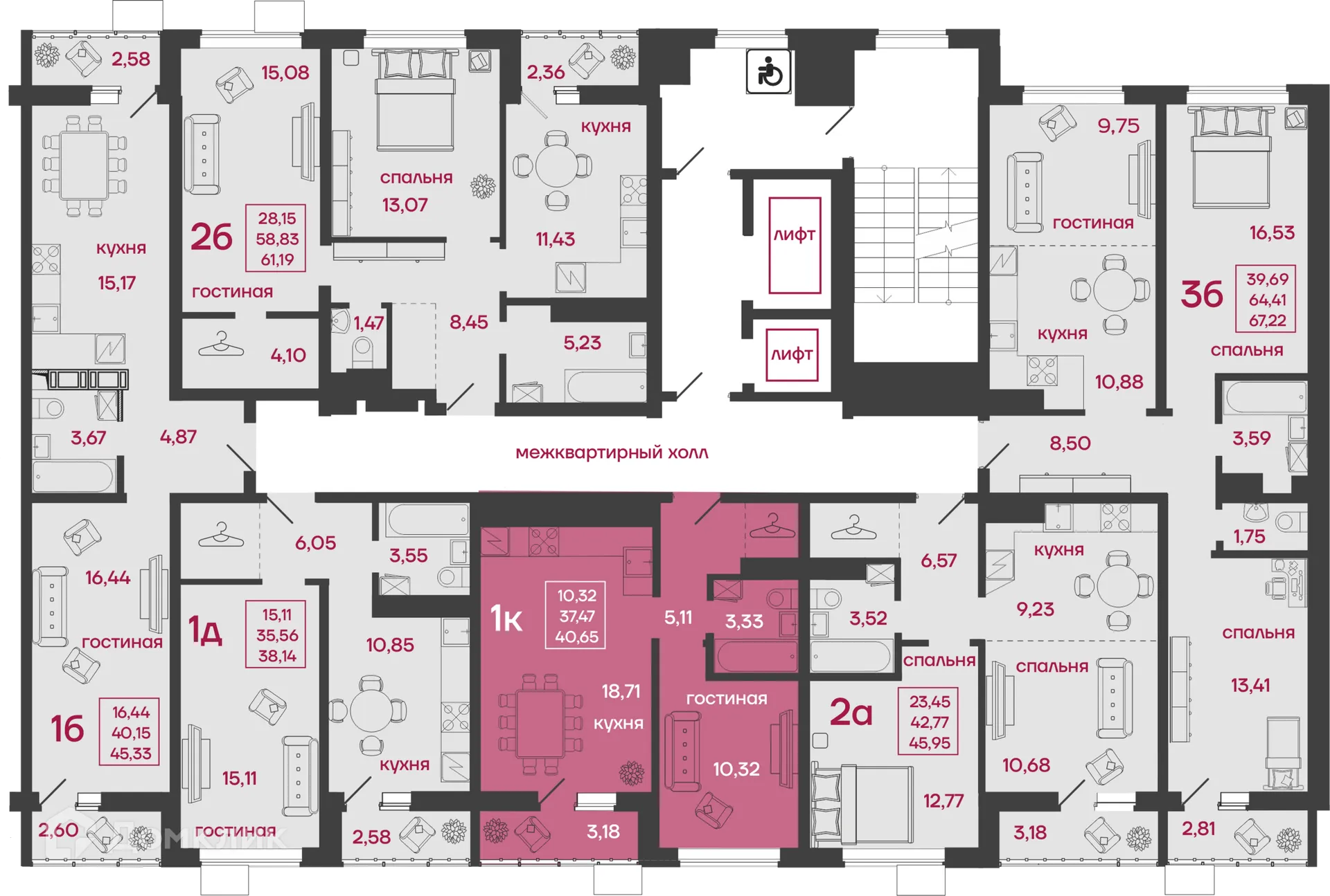 Фото квартиры в ЖК Микрорайон "Новобережье"