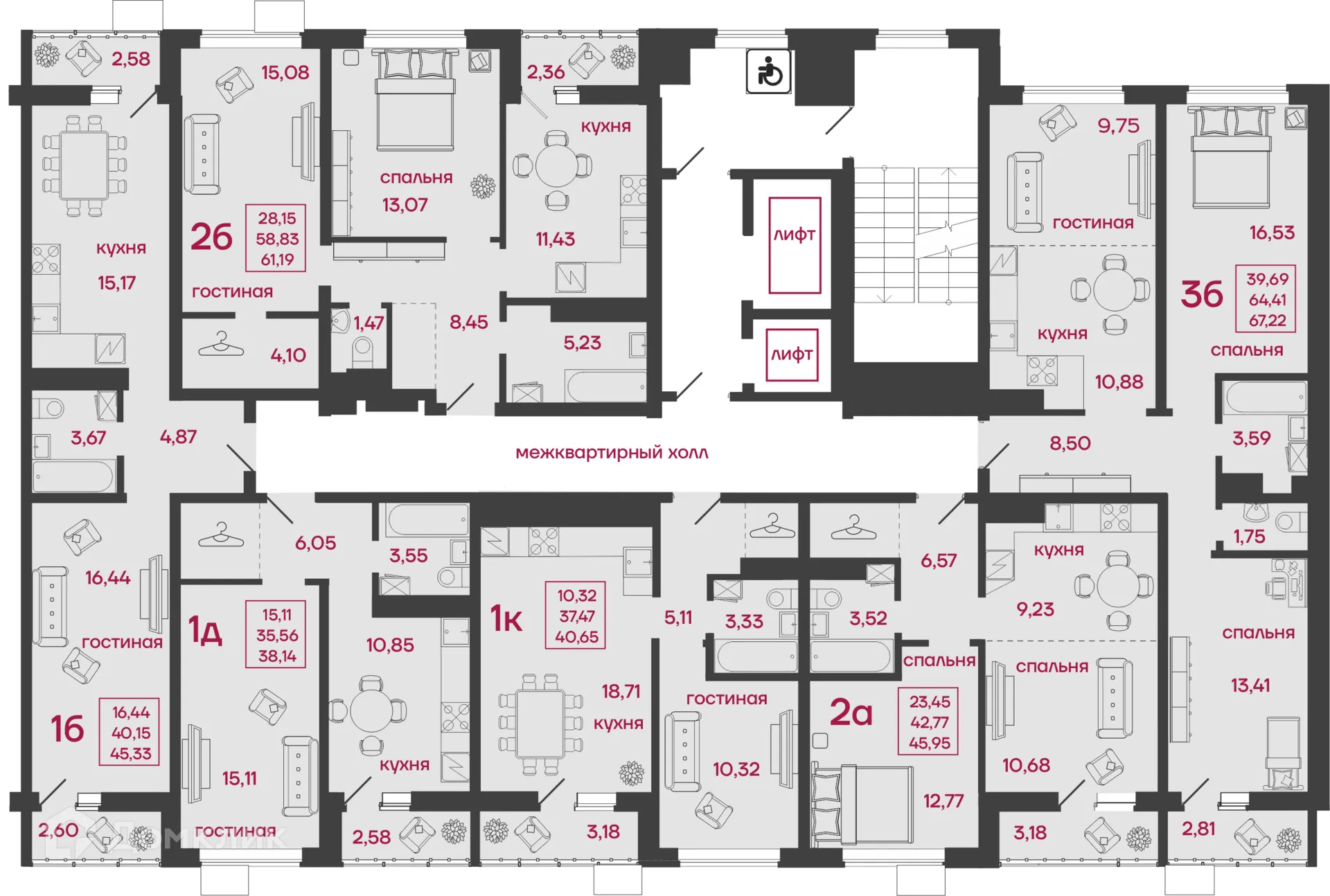 Фото квартиры в ЖК Микрорайон "Новобережье"
