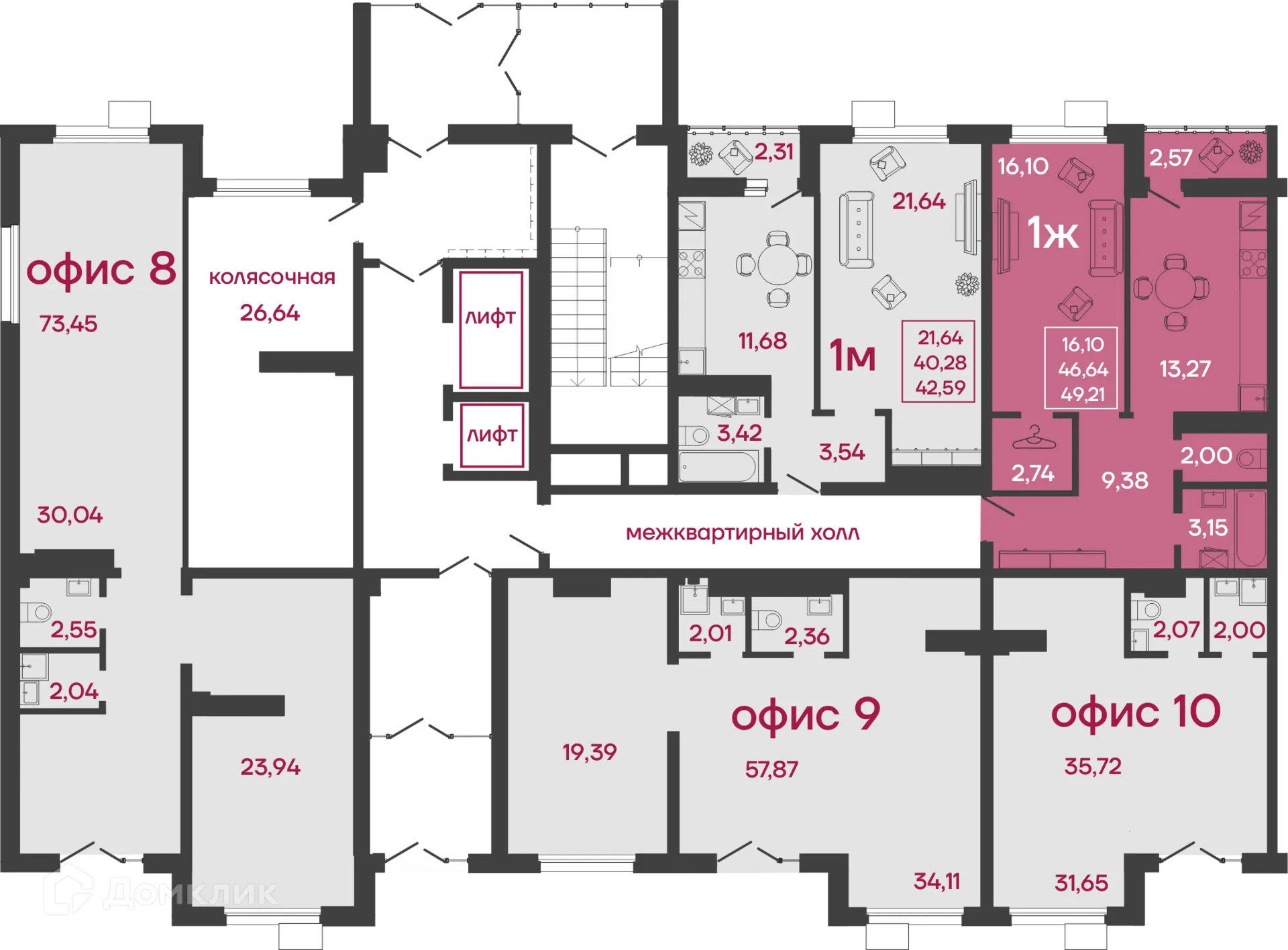 Фото квартиры в ЖК Микрорайон "Новобережье"