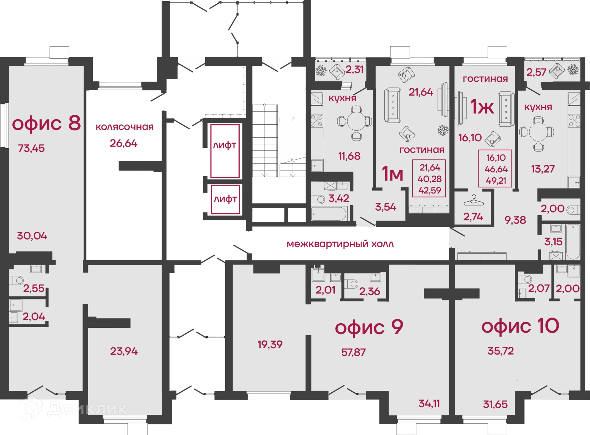 Фото квартиры в ЖК Микрорайон "Новобережье"