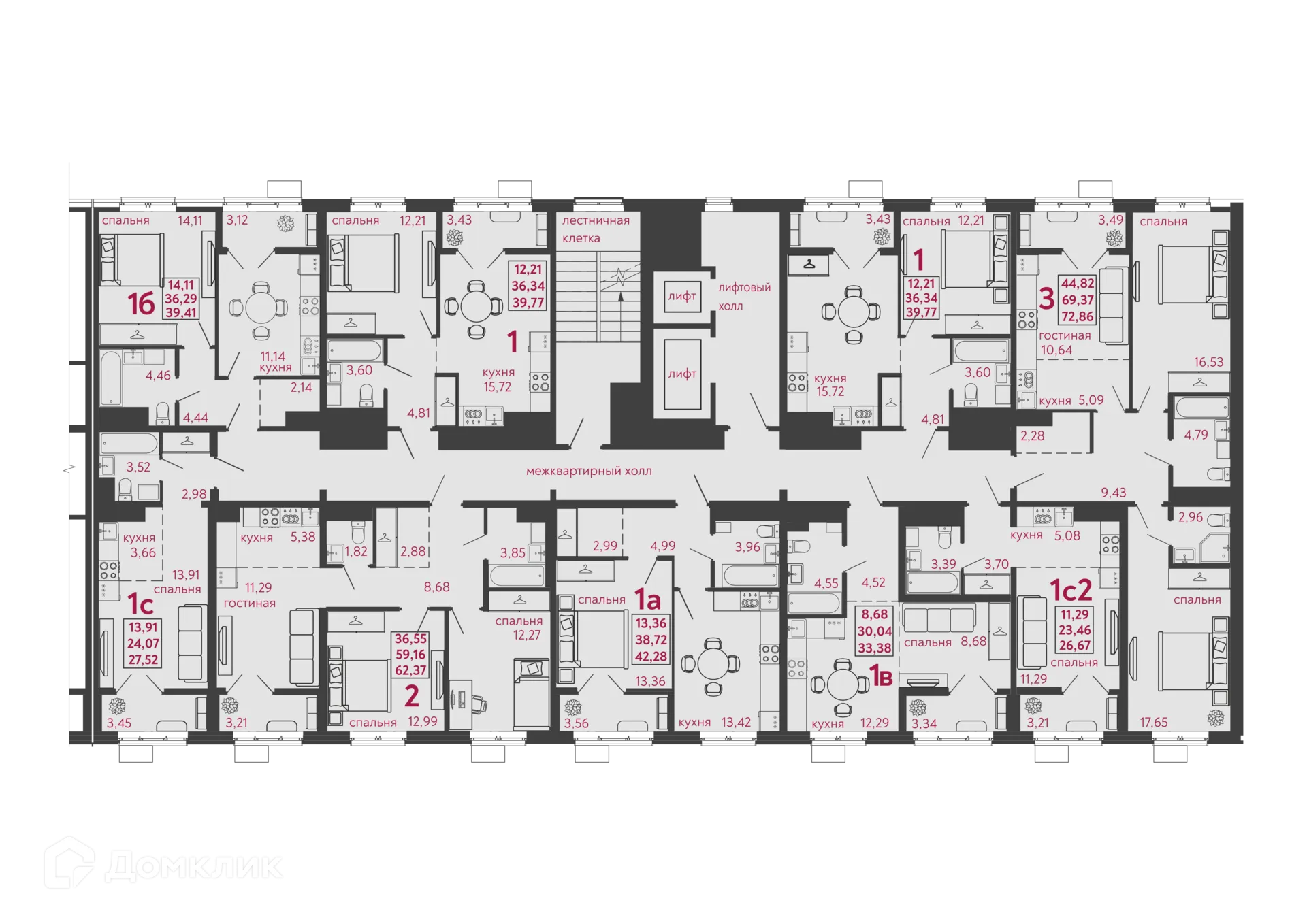 Фото квартиры в ЖК Микрорайон "Новобережье"