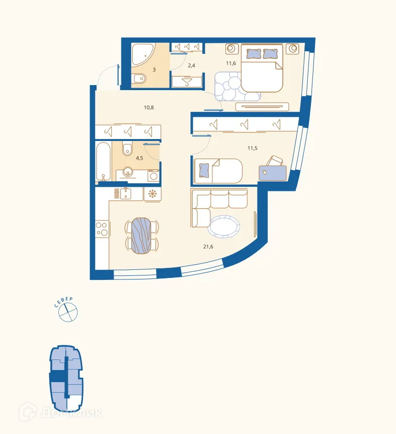 Фото квартиры в ЖК LAKE TOWN (Лейк Таун)