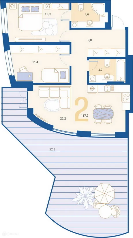 Фото квартиры в ЖК LAKE TOWN (Лейк Таун)