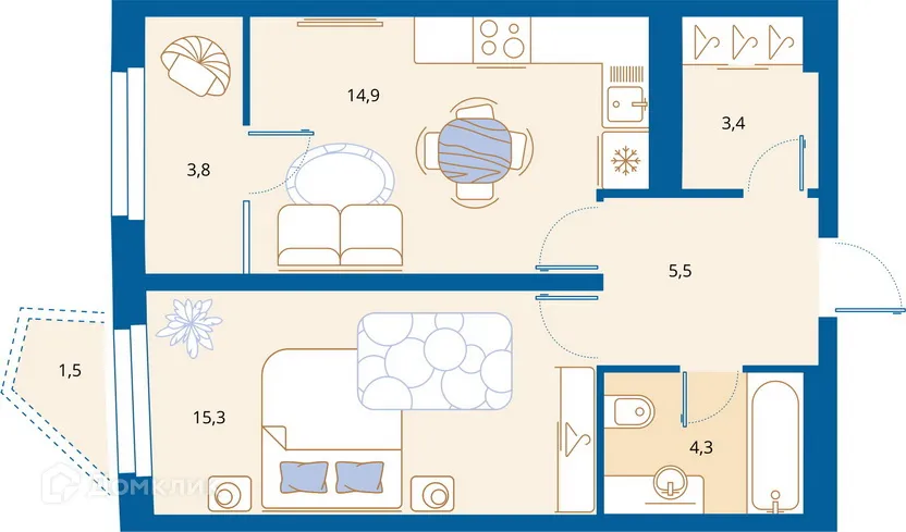 Фото квартиры в ЖК LAKE TOWN (Лейк Таун)