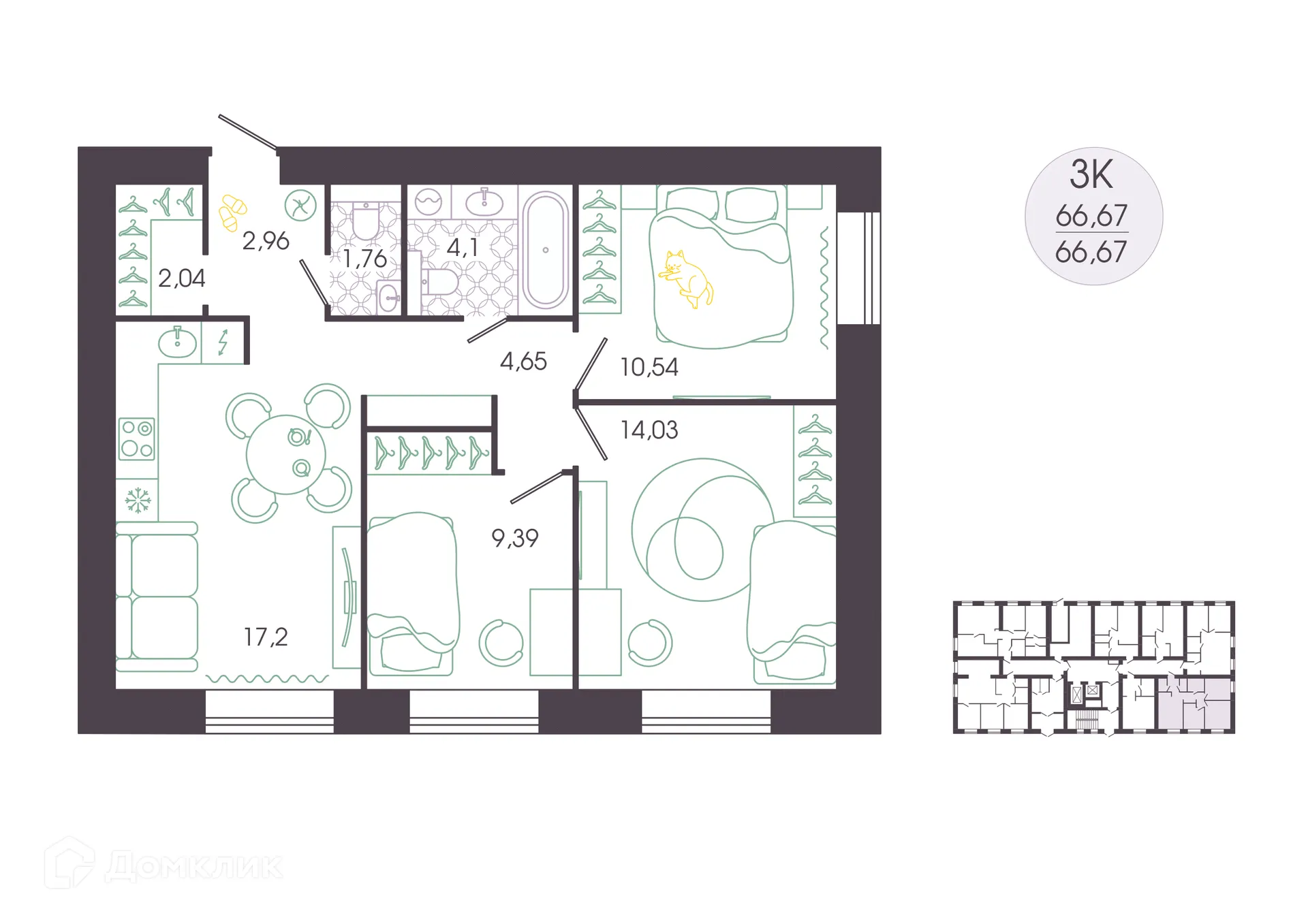 Фото квартиры в ЖК ДОБРОЕ — дом по душе