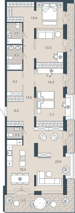 Фото квартиры в ЖК Центральный квартал Scala city (Скала Сити)