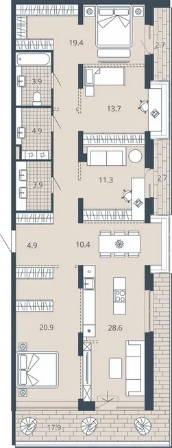 Фото квартиры в ЖК Центральный квартал Scala city (Скала Сити)