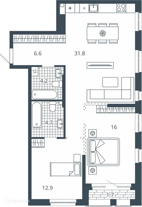 Фото квартиры в ЖК Центральный квартал Scala city (Скала Сити)