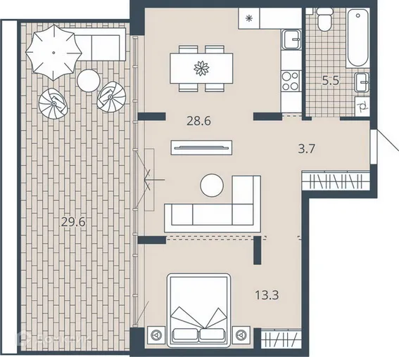 Фото квартиры в ЖК Центральный квартал Scala city (Скала Сити)