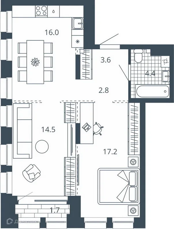 Фото квартиры в ЖК Центральный квартал Scala city (Скала Сити)