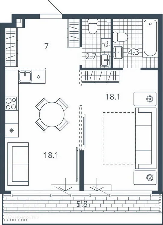 Фото квартиры в ЖК Центральный квартал Scala city (Скала Сити)