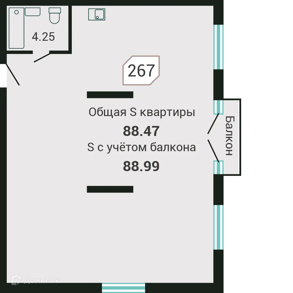 Фото квартиры в ЖК "Четыре горизонта"