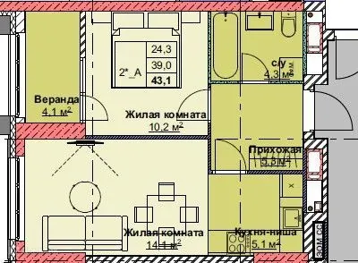 Фото квартиры в ЖК Каштановый двор