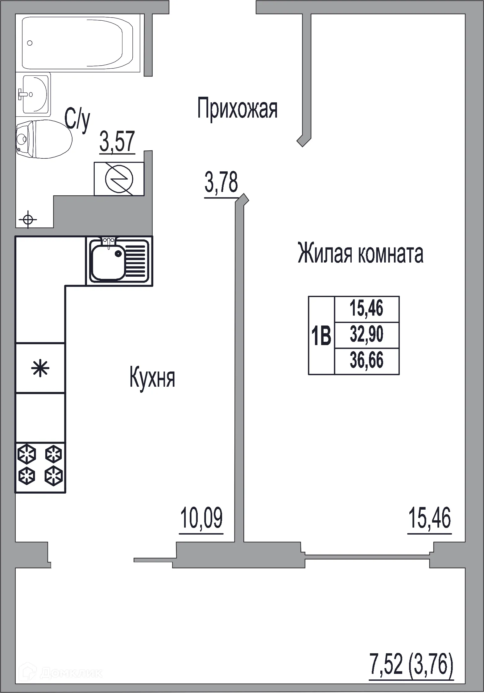 Фото квартиры в ЖК "SMART-квартал (Смарт-квартал)"