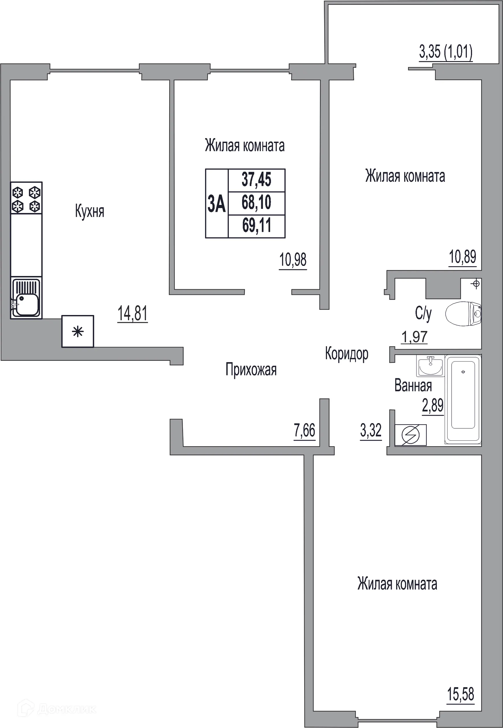 Фото квартиры в ЖК "SMART-квартал (Смарт-квартал)"