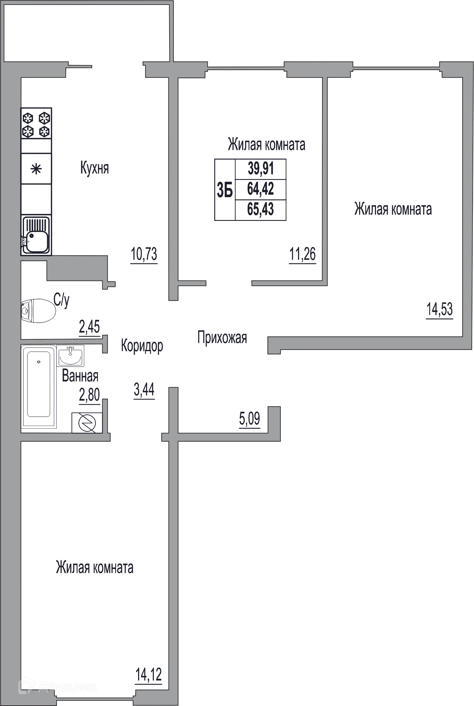 Фото квартиры в ЖК "SMART-квартал (Смарт-квартал)"