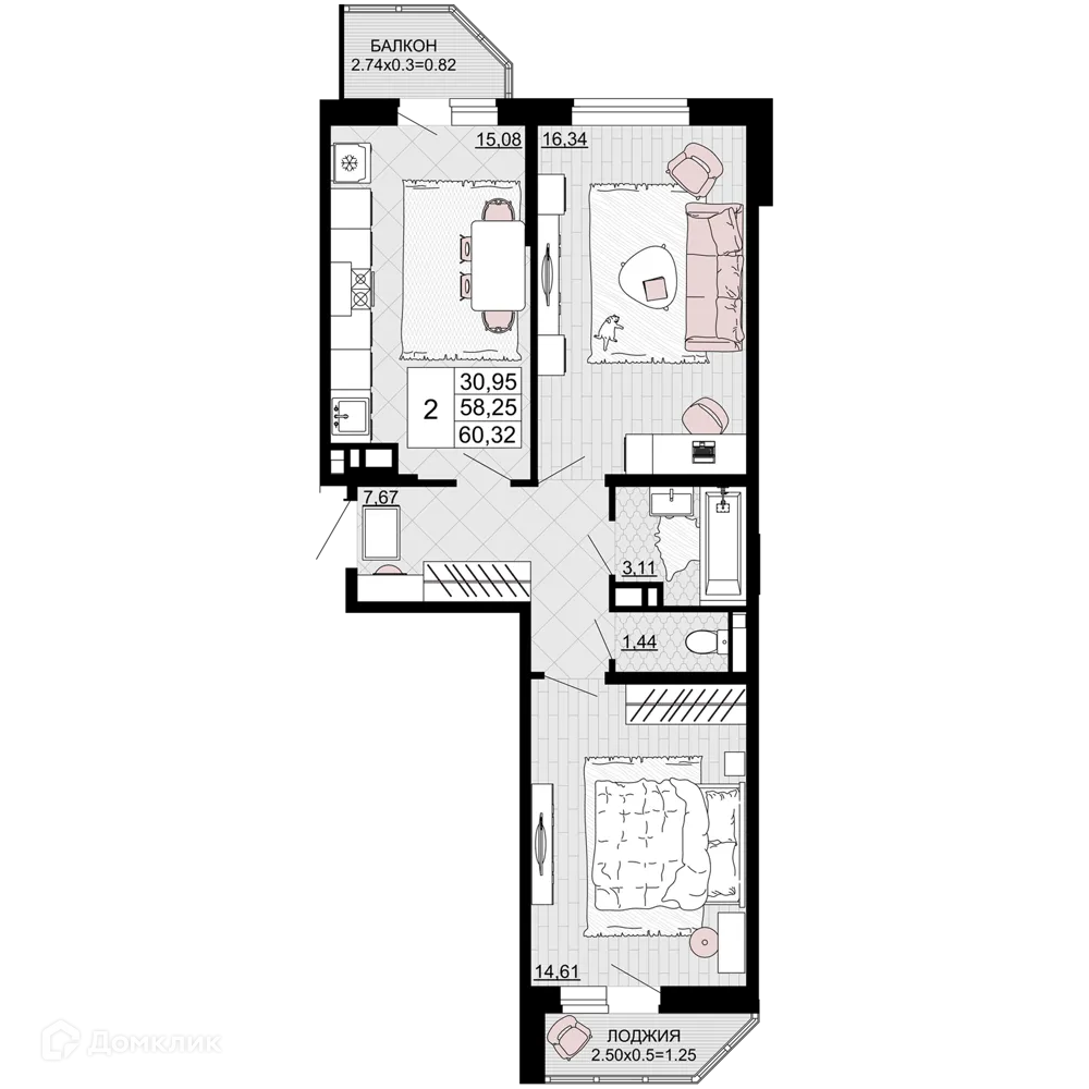 Фото квартиры в ЖК "Дружба"