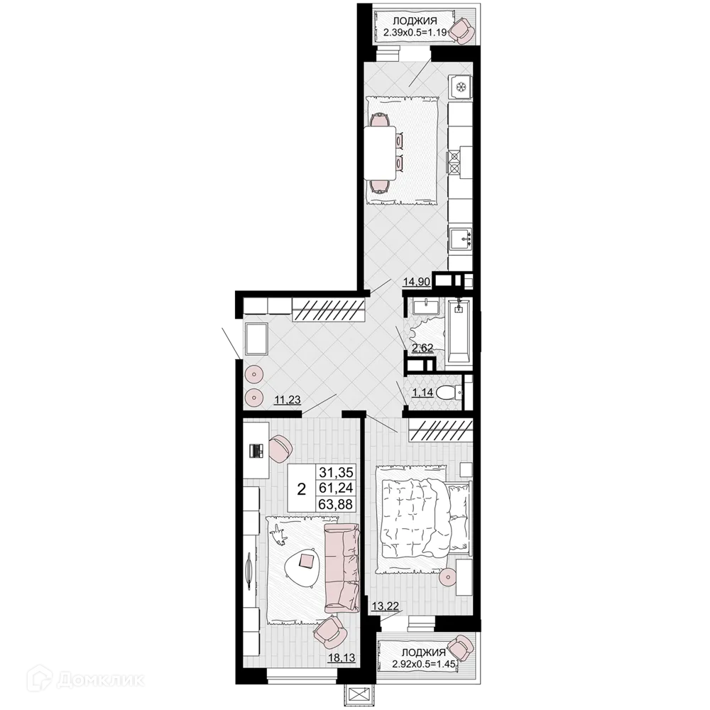 Фото квартиры в ЖК "Дружба"