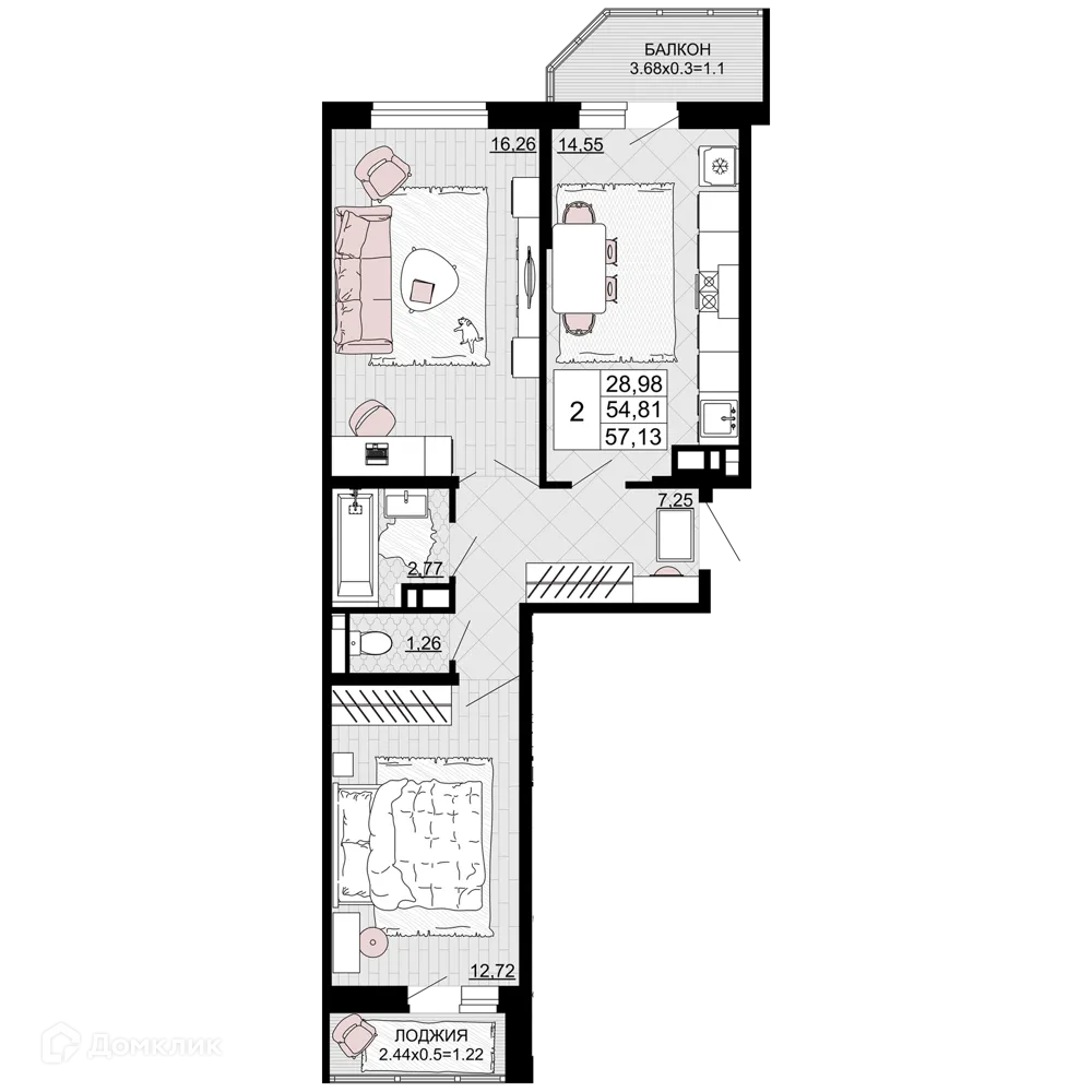 Фото квартиры в ЖК "Дружба"