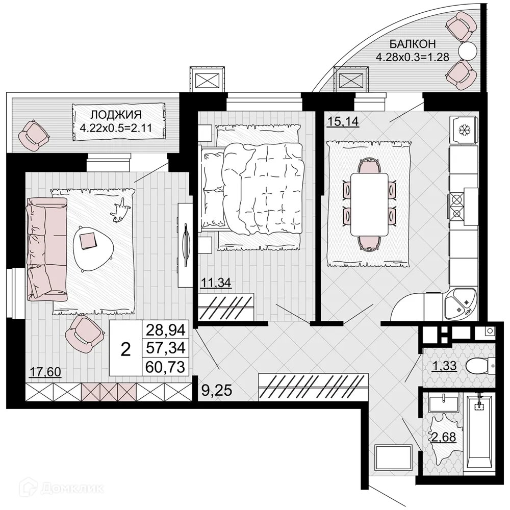 Фото квартиры в ЖК "Дружба"