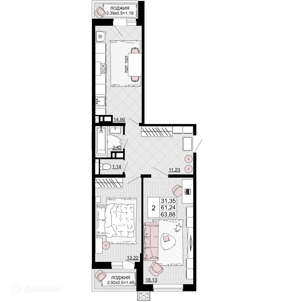 Фото квартиры в ЖК "Дружба"