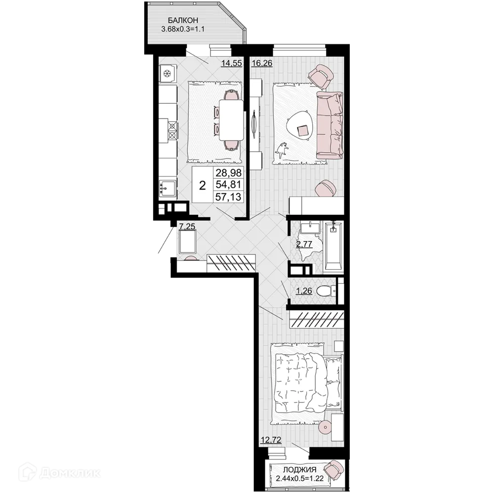 Фото квартиры в ЖК "Дружба"