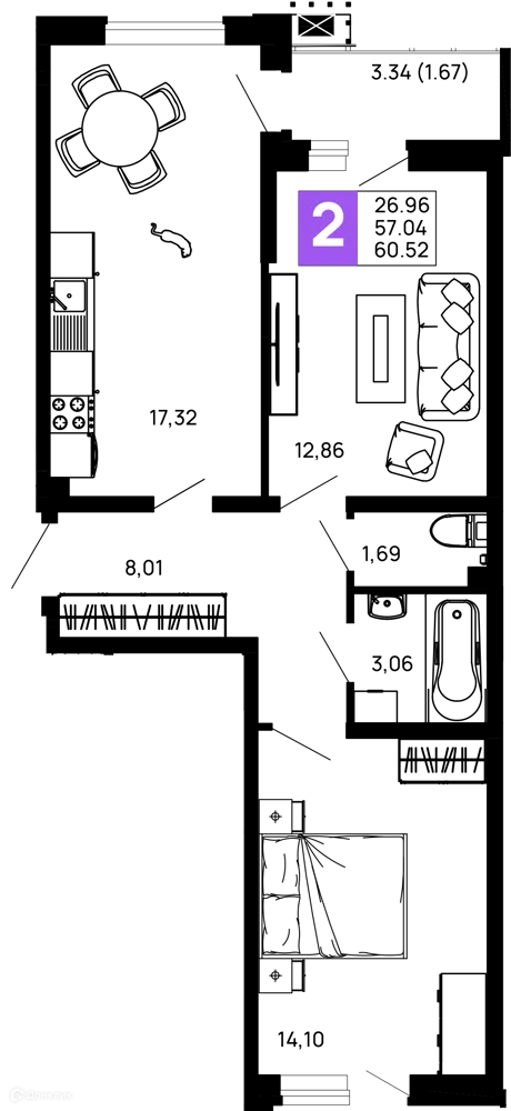 Фото квартиры в ЖК Долина