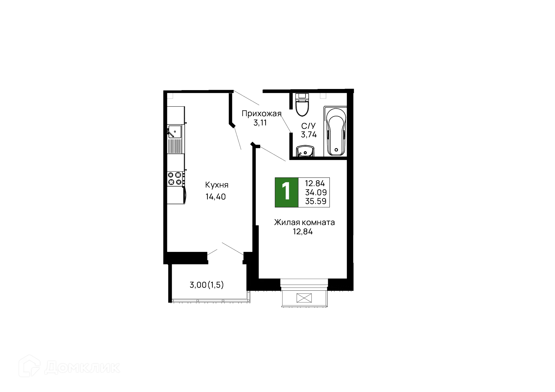 Фото квартиры в ЖК Долина