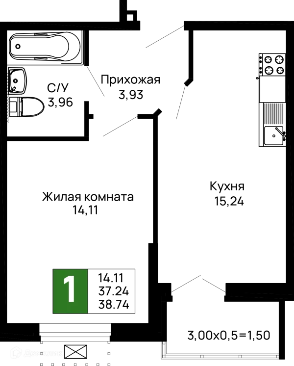 1 комн. квартиры в Майкопе новостройки