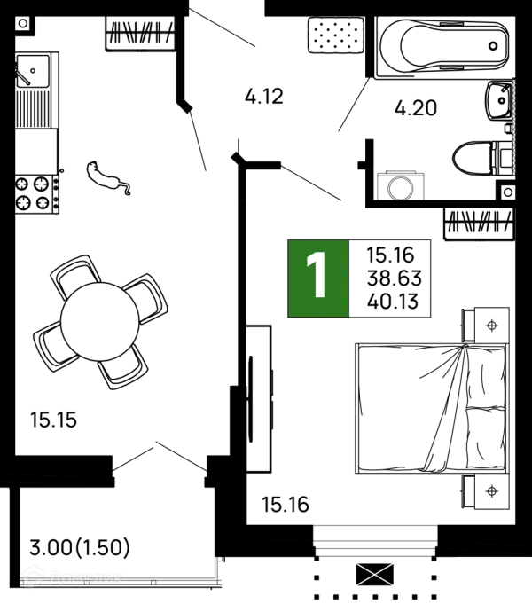 1 комн. квартиры в Майкопе новостройки