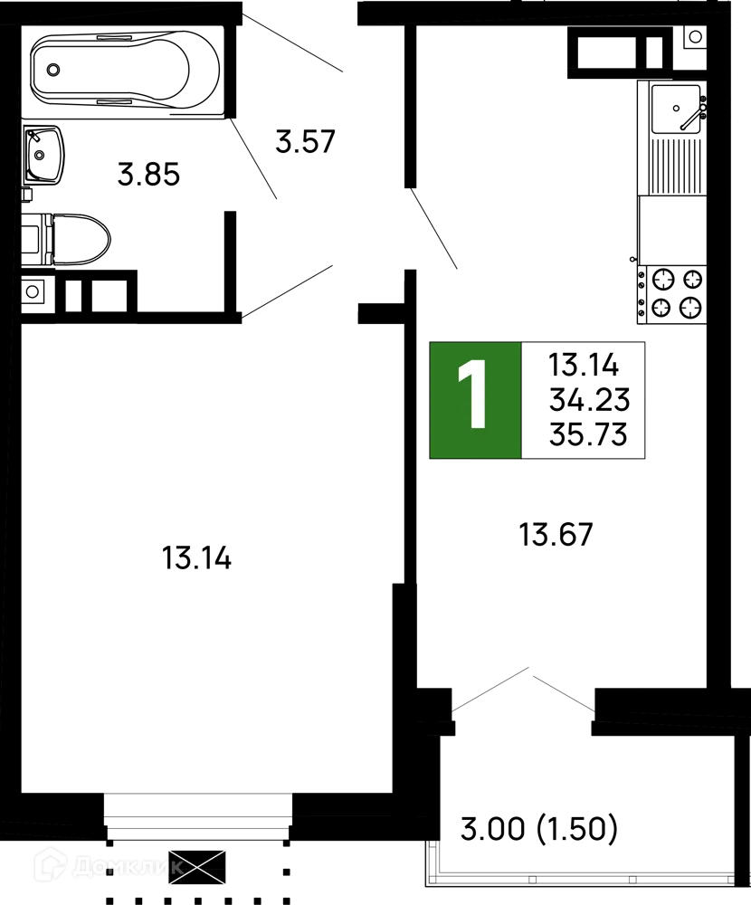 Фото квартиры в ЖК Долина