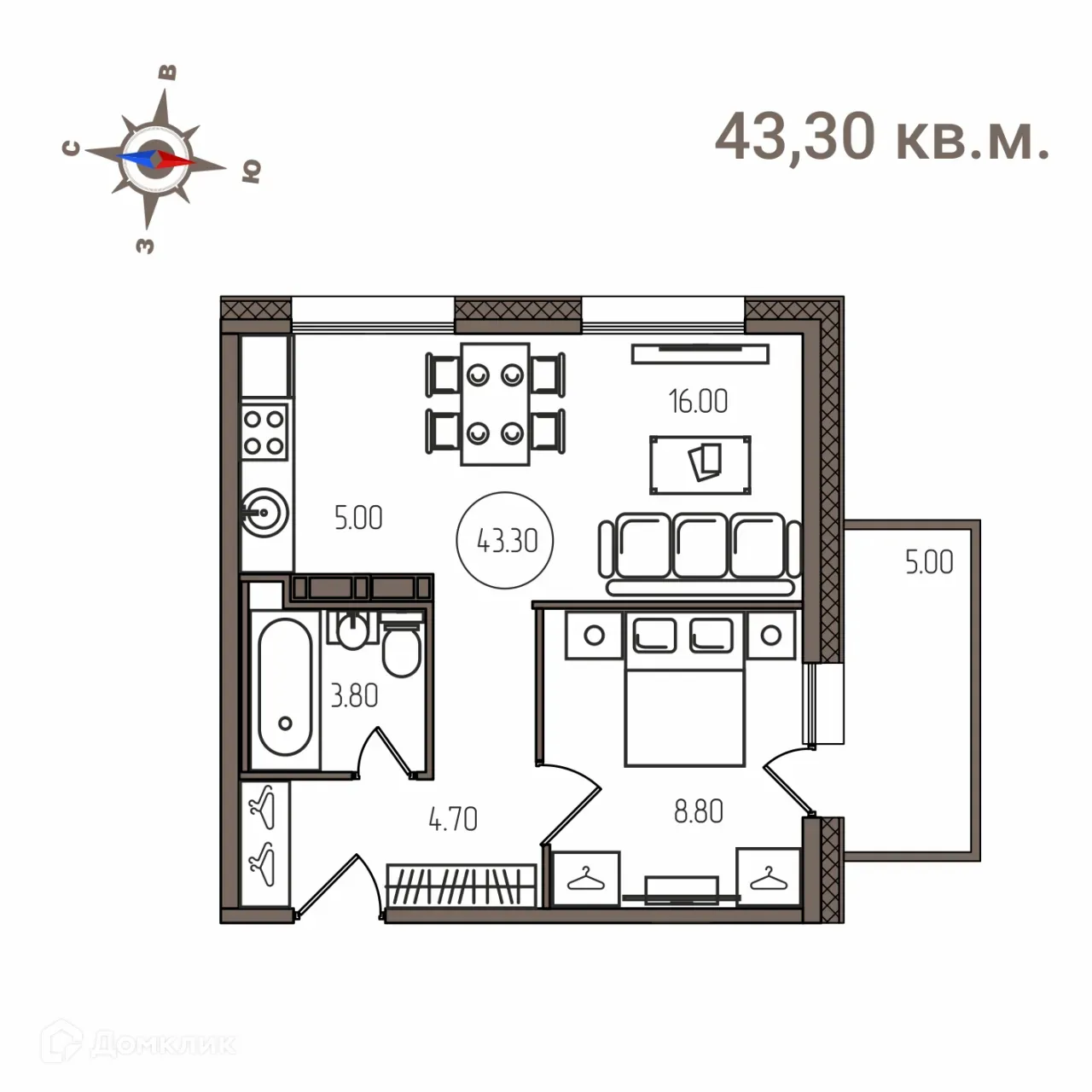 Фото квартиры в ЖК Дом на Мичуринской