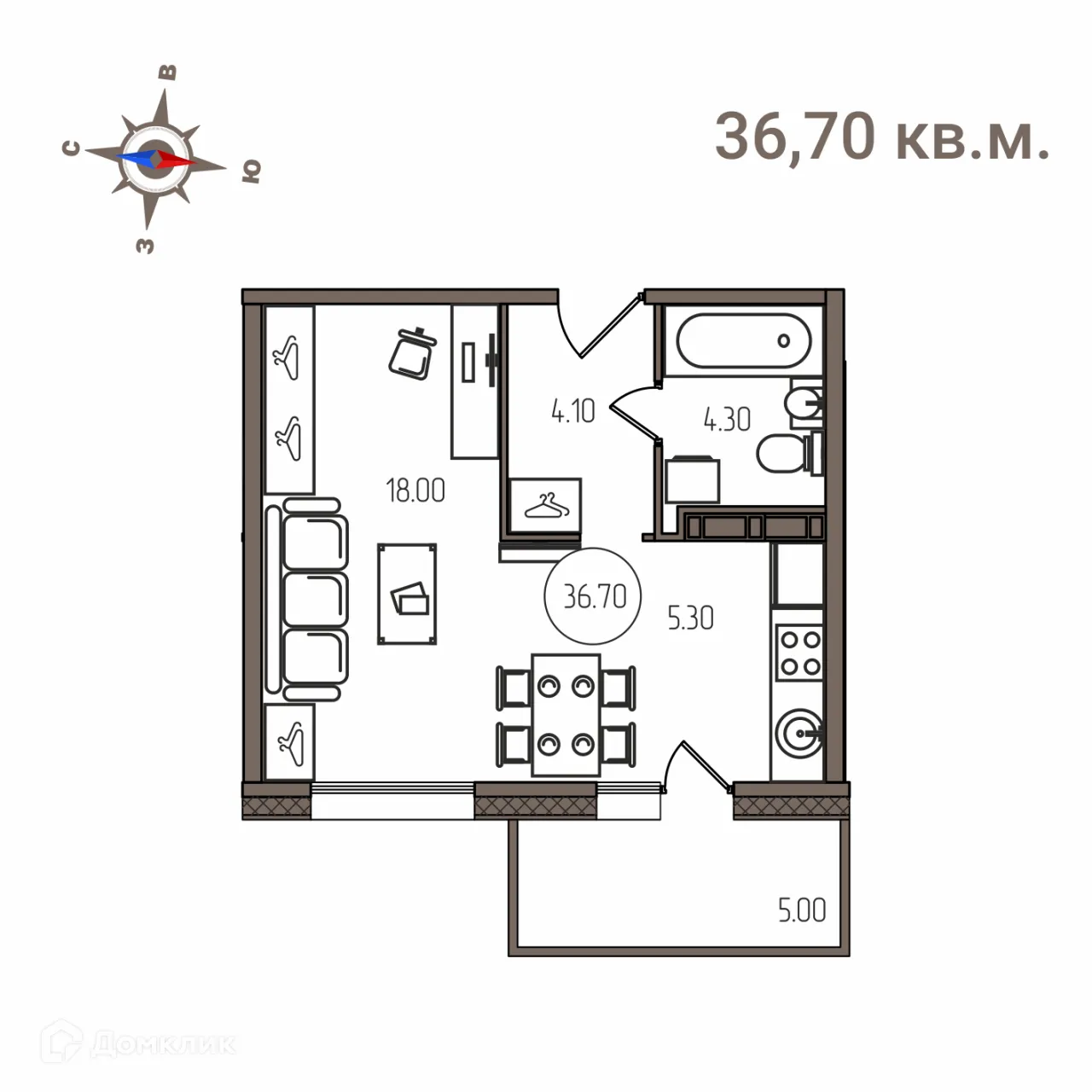 Фото квартиры в ЖК Дом на Мичуринской