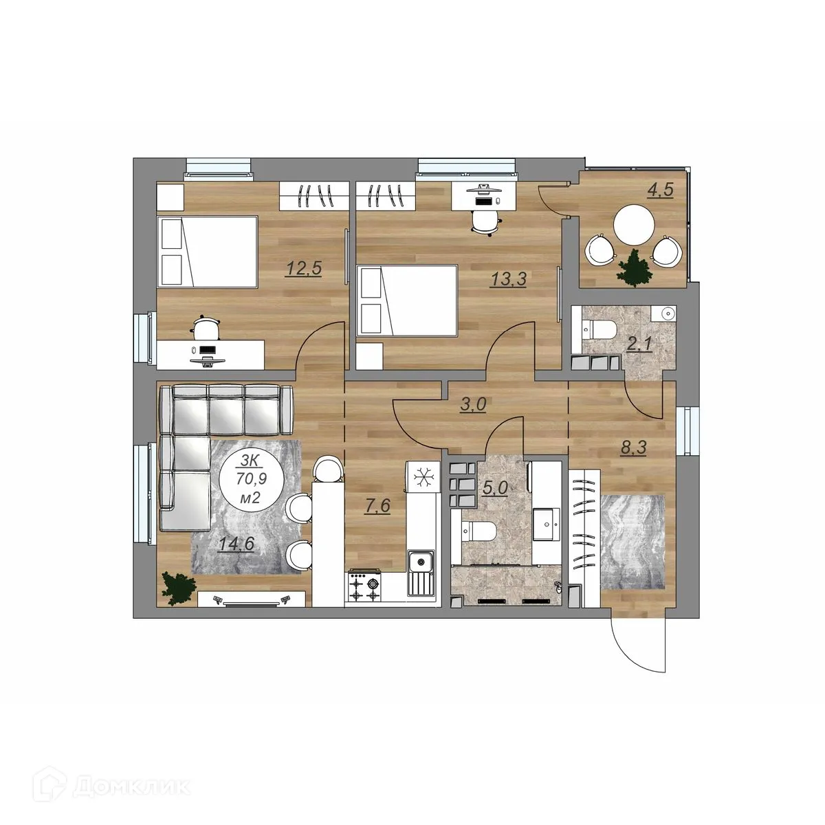 Фото квартиры в ЖК "Каскад"