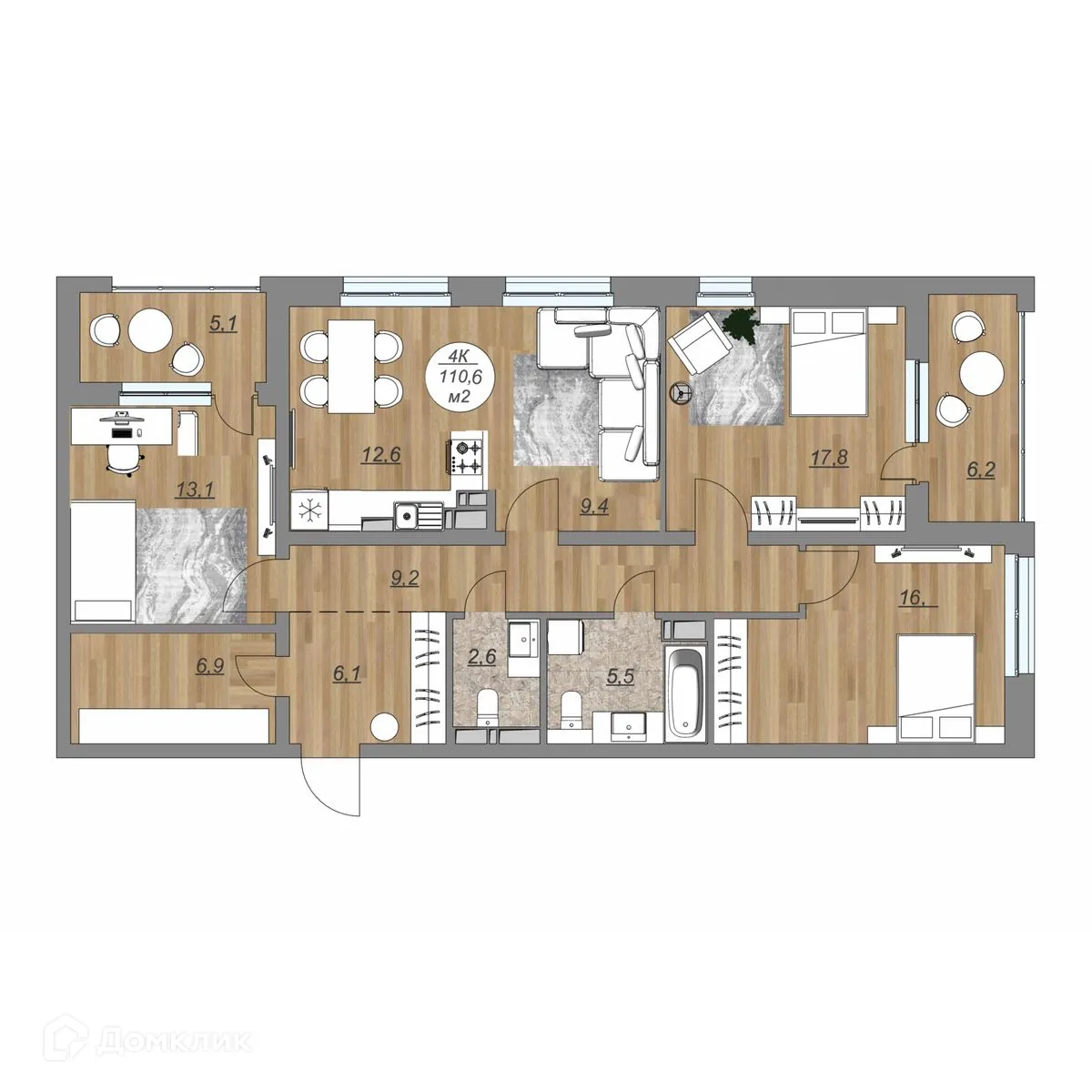Фото квартиры в ЖК "Каскад"