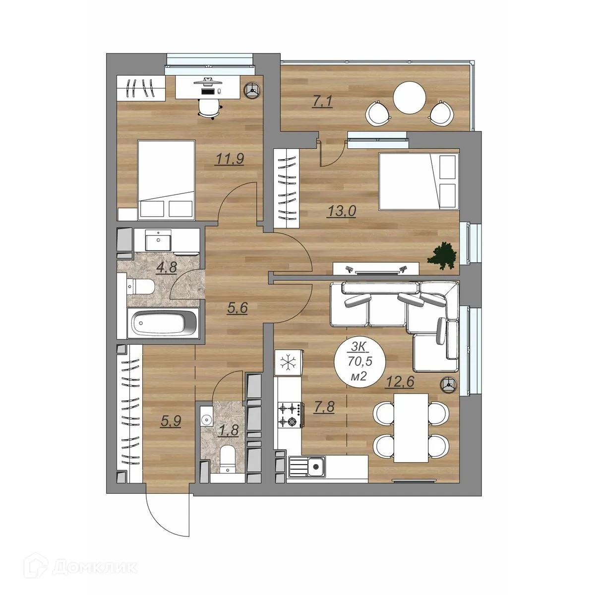 Фото квартиры в ЖК "Каскад"