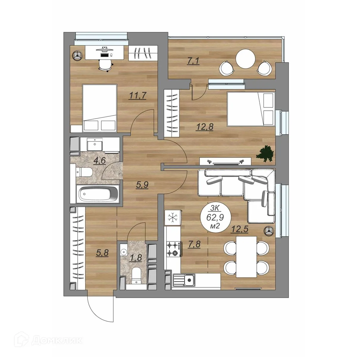 Фото квартиры в ЖК "Каскад"