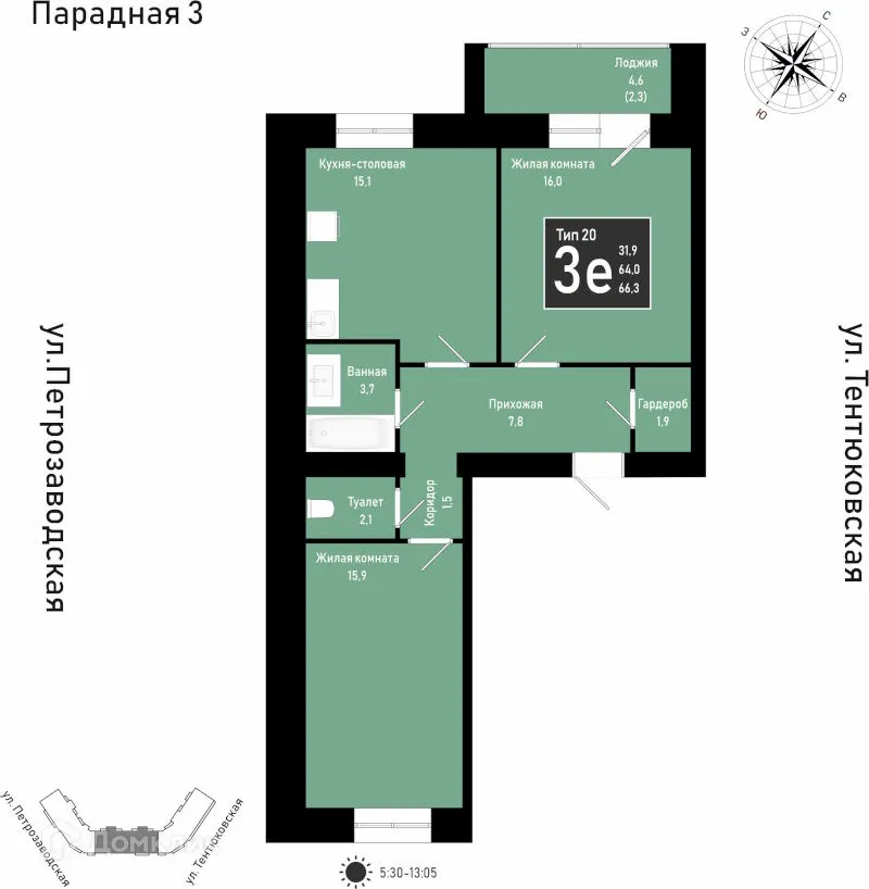 Фото квартиры в ЖК Дом по ул Петрозаводская