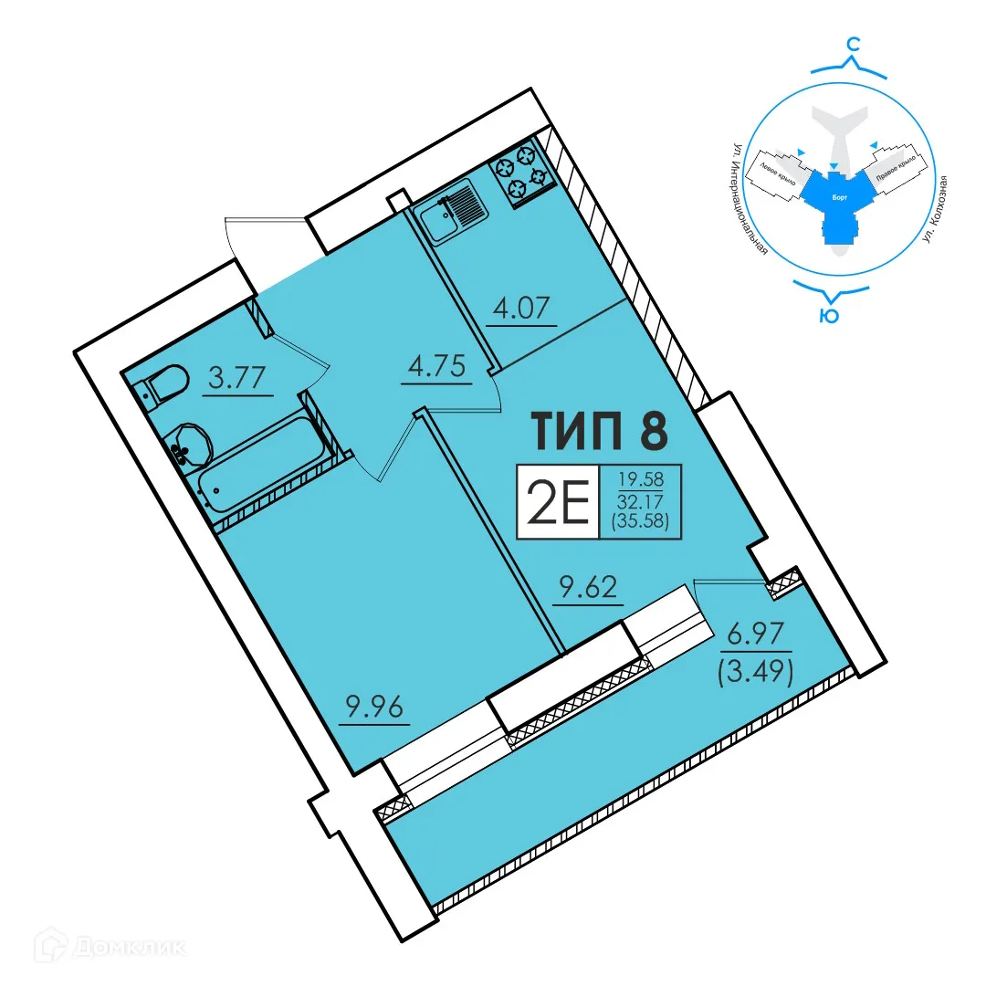 Фото квартиры в ЖК Дом по ул Интернациональная