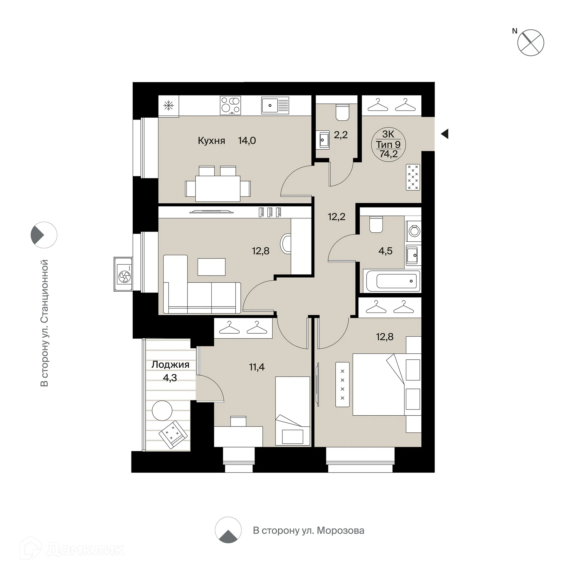 Фото квартиры в ЖК Жилой Дом "Ю"