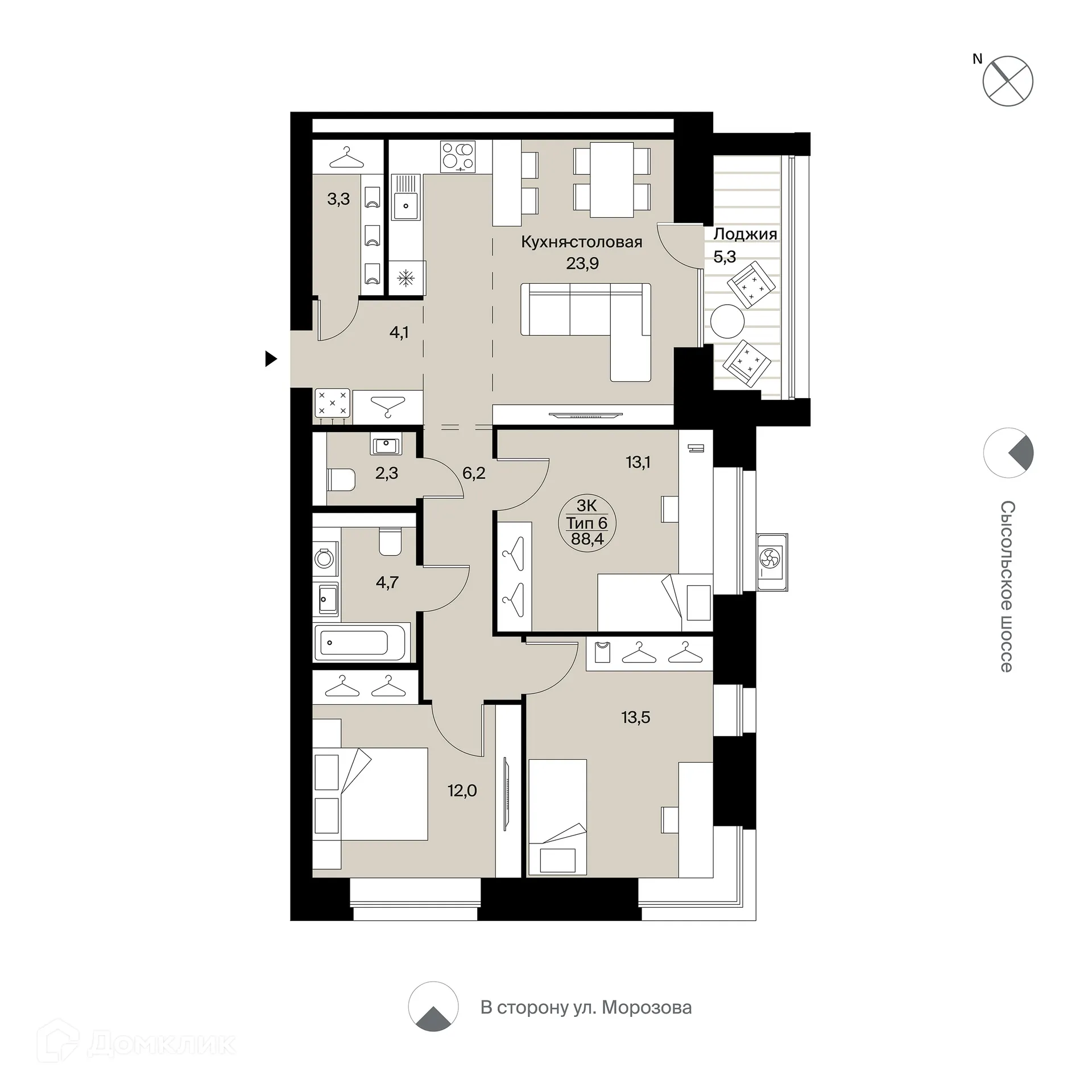 Фото квартиры в ЖК Жилой Дом "Ю"