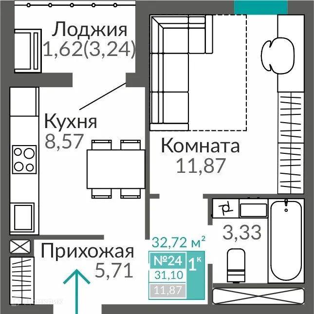 Фото квартиры в ЖК ГОРИЗОНТЫ 3 ОЧЕРЕДЬ